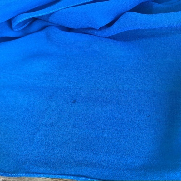 Blue Silk Gala Formal Dress Shimmering Sequins Size 10 - Picture 11 of 11